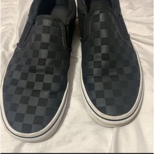 New Men’s Vans still in the box double black checkered